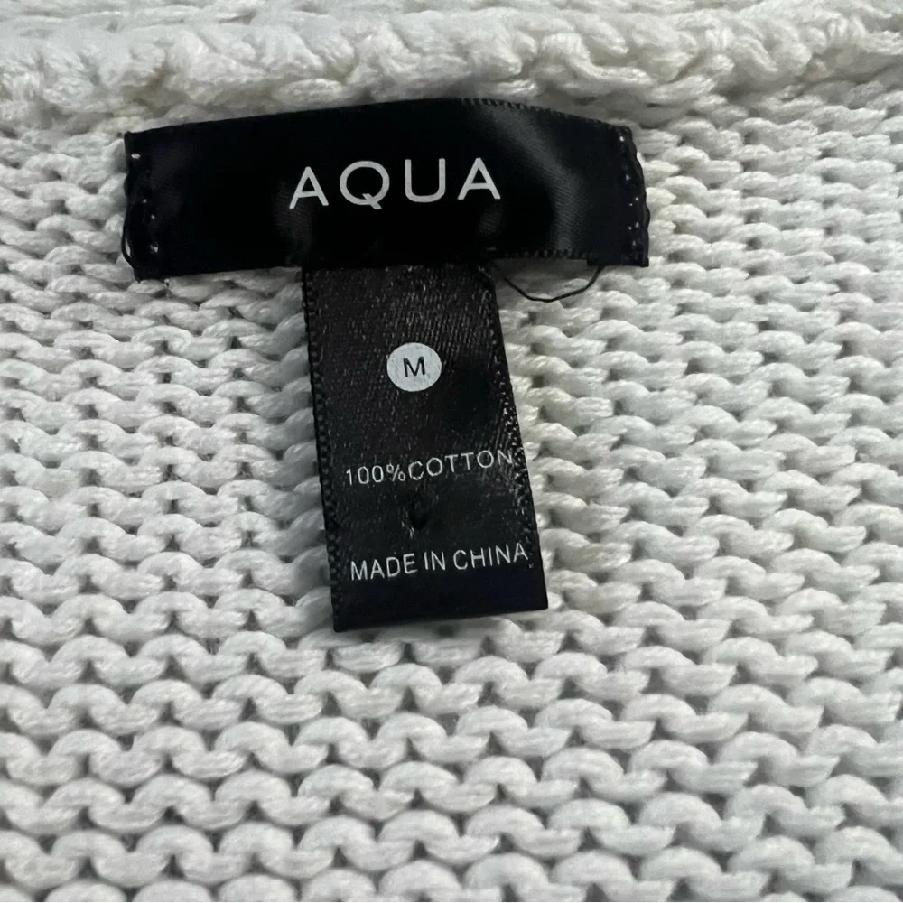 Aqua Oversized 100% Cotton Knit Cardigan White - Picture 3 of 6
